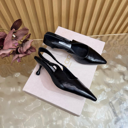 JIMMY CHOO 26S SLINGBACK PUMPS 65 MM IN BLACK CALFSKIN STYLE 2