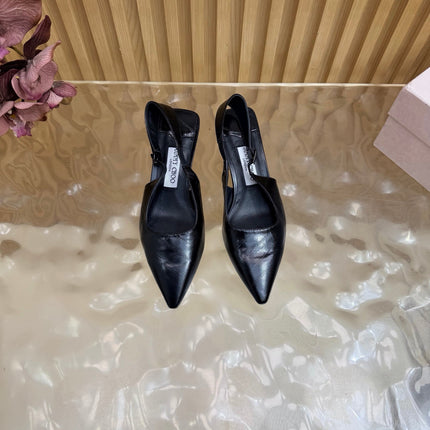JIMMY CHOO 26S SLINGBACK PUMPS 65 MM IN BLACK CALFSKIN STYLE 2