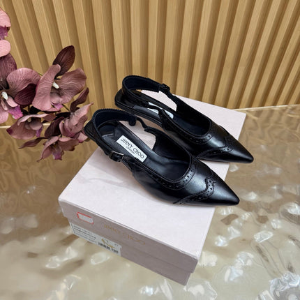 JIMMY CHOO 26S SLINGBACK PUMPS 65 MM IN BLACK CALFSKIN