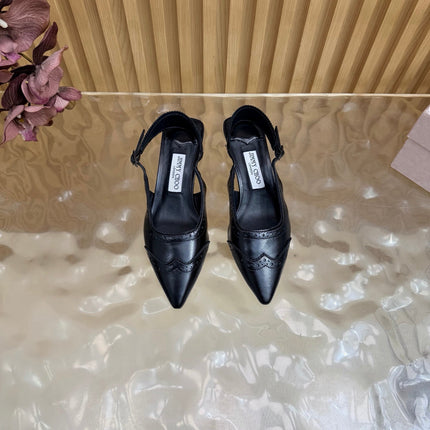 JIMMY CHOO 26S SLINGBACK PUMPS 65 MM IN BLACK CALFSKIN