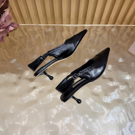 JIMMY CHOO 26S SLINGBACK PUMPS 65 MM IN BLACK CALFSKIN
