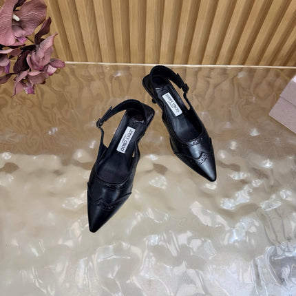 JIMMY CHOO 26S SLINGBACK PUMPS 65 MM IN BLACK CALFSKIN