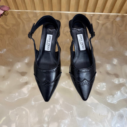 JIMMY CHOO 26S SLINGBACK PUMPS 65 MM IN BLACK CALFSKIN