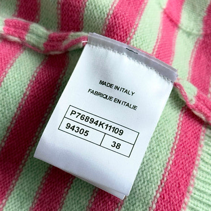 Chanel 25P Cardigan Pink Mix Green Cashmere 237319