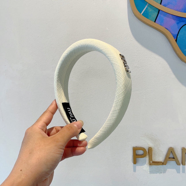 THICK HAIR BAND IN WHITE RAW FABRIC 423576
