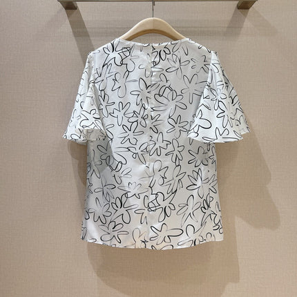 CHLOE 26S PRINTED SILK BLOUSE STYLE 113