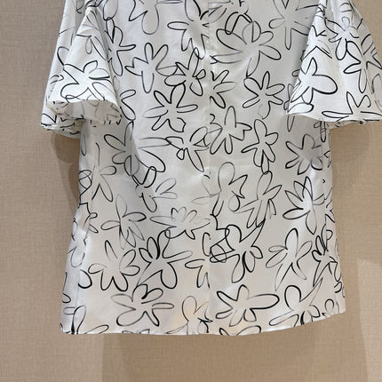 CHLOE 26S PRINTED SILK BLOUSE STYLE 113