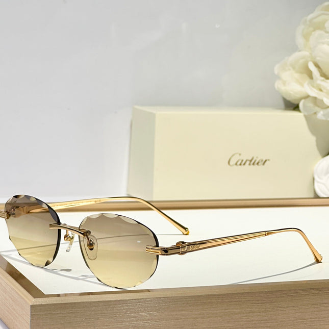 C DE RIMLESS ROUND FRAME SUNGLASSES CT0611S IN METAL