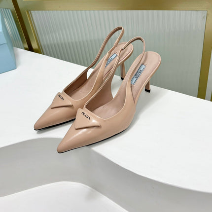 PRA PATENT LEATHER SLINGBACK PUMPS 75 PINK NUDE
