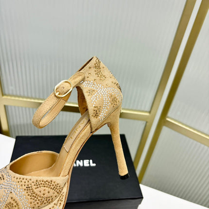 HIGH HEELS ONE STRAP IN BEIGE CREAM GOATSKIN