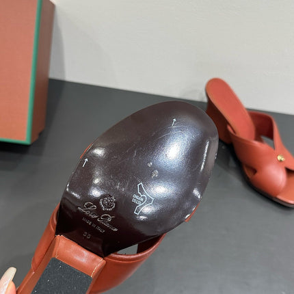 LP HIGH HEELS 25S IN RUST ORANGE LAMBSKIN