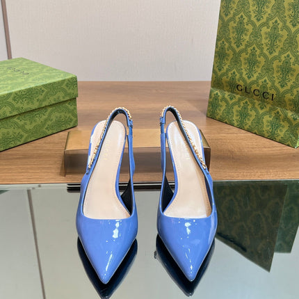 GG SIGNORIA SLINGBACK PUMP SAPPHIRE LAMBSKIN