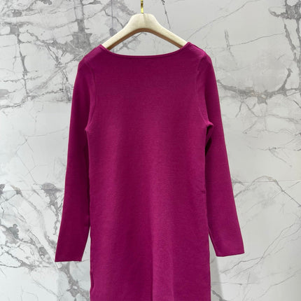 MIUMIU 26S SQUARE-NECK KNIT MINI DRESS 1408
