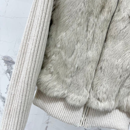 FENDI 26S FUR JACKET WITH KNIT SLEEVES 531