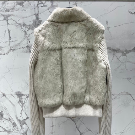 FENDI 26S FUR JACKET WITH KNIT SLEEVES 531