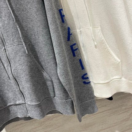 CELINE 26S SLEEVE ZIP-UP KNIT HOODIE 739