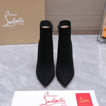 CHRISTIAN LOUBOUTIN 26S ANKLE BOOTS 105 MM IN BLACK SUEDE