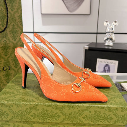 HORSEBIT SLINGBACK 105 IN ORANGE CANVAS