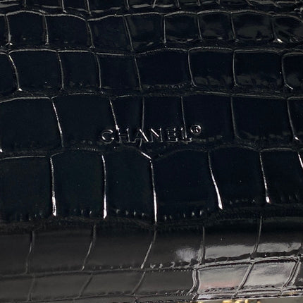 CHANEL 26S VANITY CASE 23 IN BLACK SHINY CROCODILE-EMBOSSED CALFSKIN