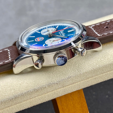TOP TIME B01 SHELBY COBRA STEEL CASE BLUE MIX WHITE DIAL