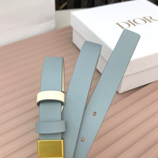 DIOR 25S BELT 20 MM IN STEEL BLUE CALFSKIN 568720