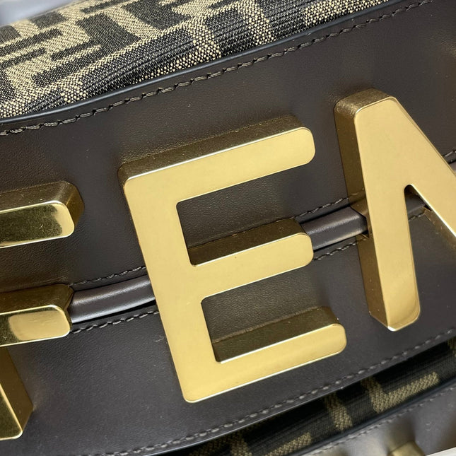 FENDIGRAPHY MEDIUM 29 IN GURKHA JACQUARD FABRIC FF MOTIF GOLD HARDWARE