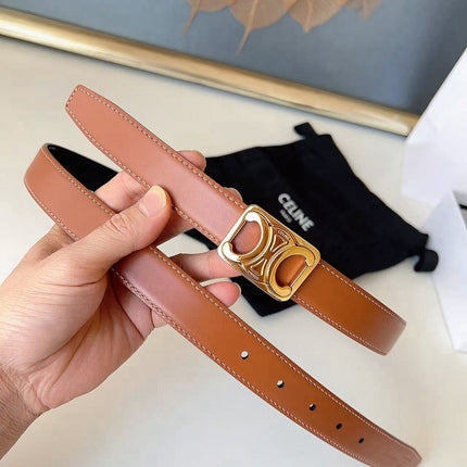 CELINE 26S BELT 25 MM IN BLACK AND BROWN CALFSKIN 636401