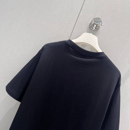Loewe 25 Embroidered Short-sleeved T-shirt Black Cotton 221445