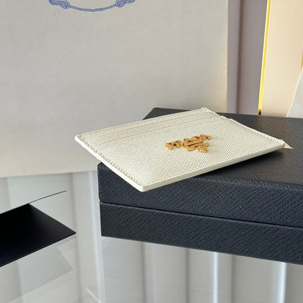 PRA 10 CARD HOLDER IN WHITE CALFSKIN