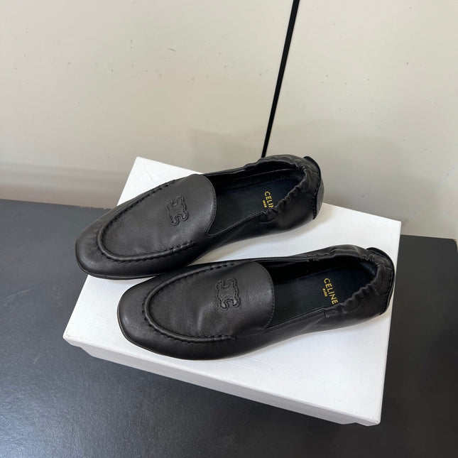 CELINE 26S MAILLON TRIOMPHE LOAFER IN BLACK SOFT CALFSKIN