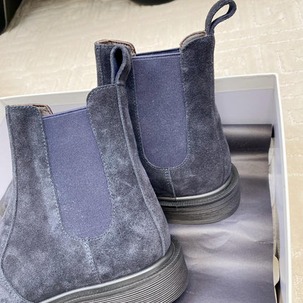 ANKLE BOOTS IN CLASSIC BLUE SUEDE