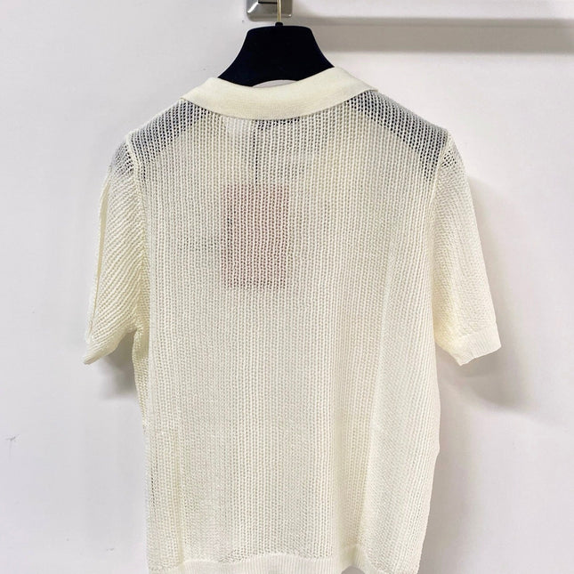 MIUMIU 26S KNIT SHORT SLEEVE POLO SHIRT 1219