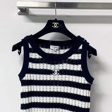 CHANEL 26S STRIPED KNIT TANK 1296