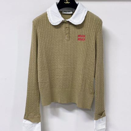 MIUMIU 26S KNIT POLO SWEATER 1337