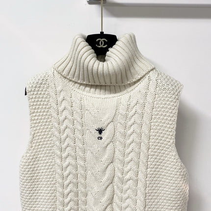 DIOR 26S HIGH-NECK CABLE-KNIT VEST 1502