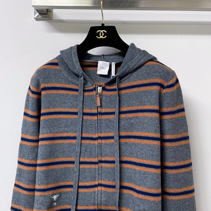 DIOR 26S HOODED ZIP-UP KNIT JACKET 1682