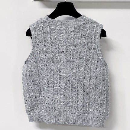 DIOR 26S KNIT BUTTON-FRONT VEST 1606
