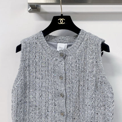 DIOR 26S KNIT BUTTON-FRONT VEST 1606