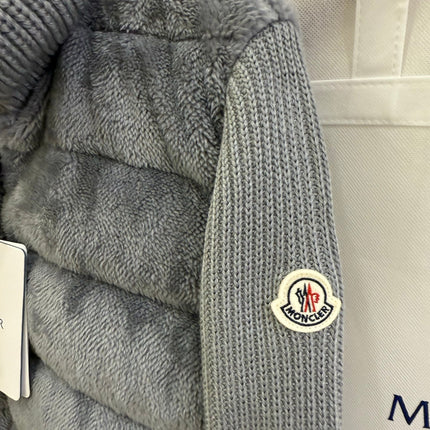 MONCLER 25S WOOL CARDIGAN IN GRAY 069