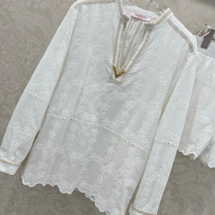VALENTINO LONG-SLEEVE TOP AND SHORTS SET 275211