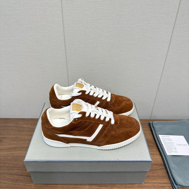 TOM FORD 26S JACKSON SNEAKERS IN BROWN SUEDE