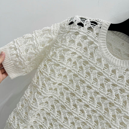 BRUNELLO 25S SHORT-SLEEVE KNIT SWEATER 267483