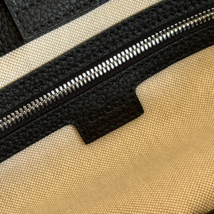 SUPER MEDIUM TOTE BAG 42 IN BLACK EMBOSSED CALFSKIN GOLD HARDWARE