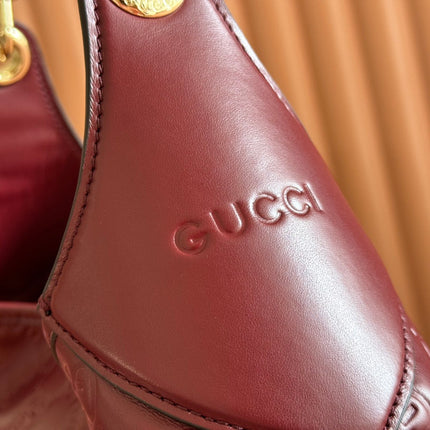 MEDIUM B SHOULDER BAG 42 IN ROSSO ANCORA RED GG EMBOSSED CALFSKIN