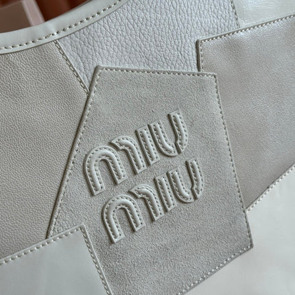 IVY TOTE BAG 60 IN CHALK WHITE PATCHWORK CALFSKIN