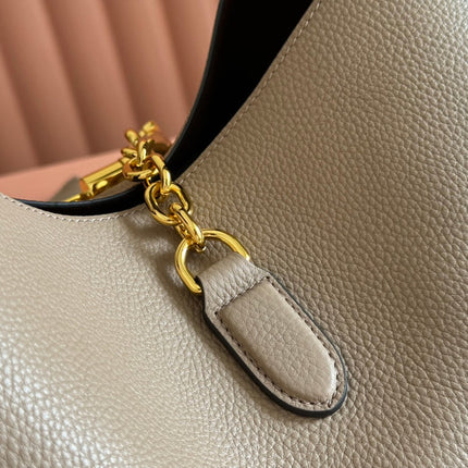 SOFTBIT MAXI SHOULDER BAG 46 IN TAUPE GRAINY LAMBSKIN