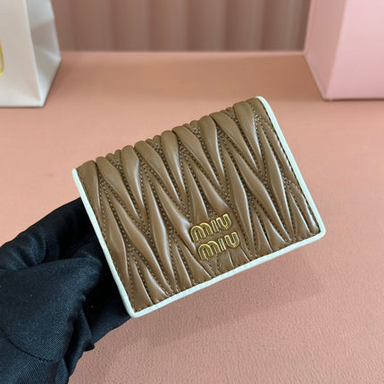 SMALL MATELASSÉ NAPPA LEATHER WALLET BROWN