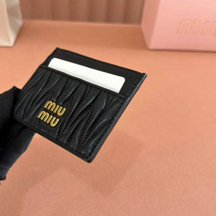 MATELASSÉ NAPPA LEATHER CARD HOLDER BLACK