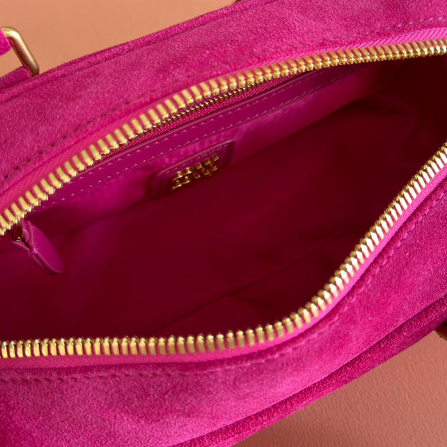 MIUMIU 26S ARCADIE BAG 22 IN DARK PPINK SUEDE