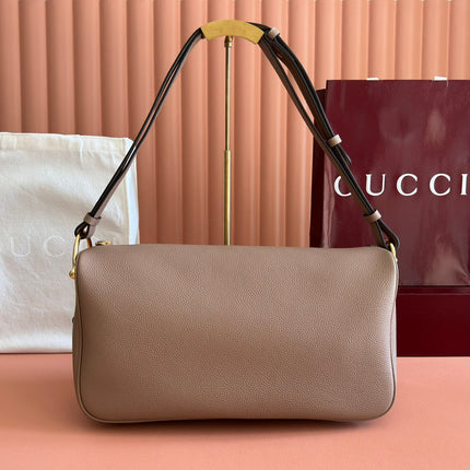 GUCCI 26S SHOULDER BAG 38 IN LIGHT BROWN CALFSKIN